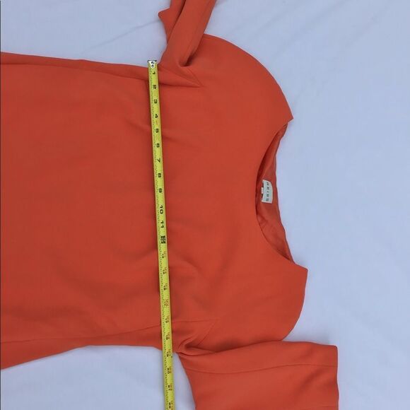 Reiss Size 10 Orange Shift Dress 3/4 Sleeve Hip Pockets Good Condition Size 10 - Picture 8 of 11